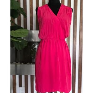 G by Guess Dress Womens Small Red Sherbert Kristin Challis Wrap Sleeveless New